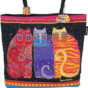 Laurel Burch "Feline Friends" Cat Mom Gift Large Square Tote - LB771
